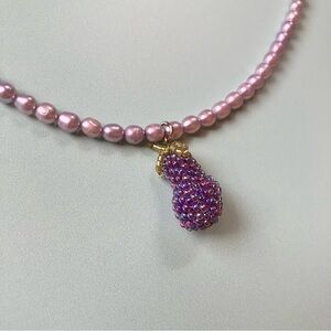 DreamSong beaded eggplant freshwater pearl necklace